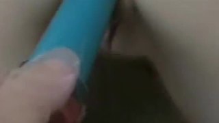 Fucking granny doggy style with dildo