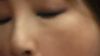 Dick starved japanese slut giving double blowjob and rubbing cunt