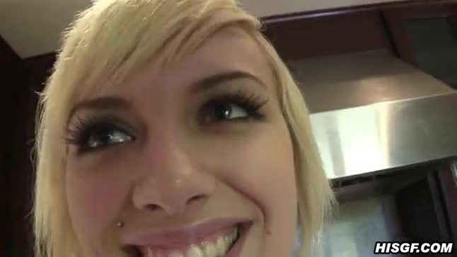 Alt babe emma mae fingered in the kitchen