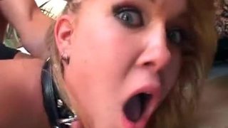 Magnificent blonde sex slave satisfies