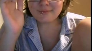 Nerdy teen with big tits showing off and shower on webecam www.24camgirls.com