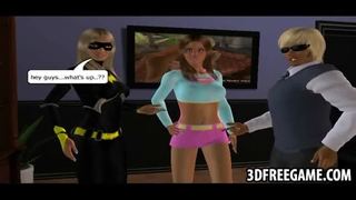 Two hot 3d ladies ride this guys big cock to make him cum