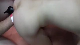 Gang bang double fisting and ass fucking teen
