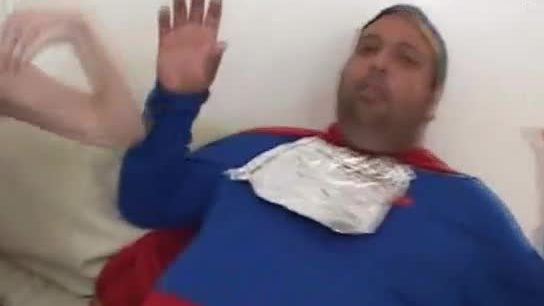 Blonde with chub superman
