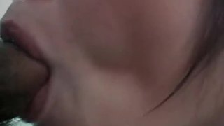Innocent asian girl in school uniform sucks two shafts at once
