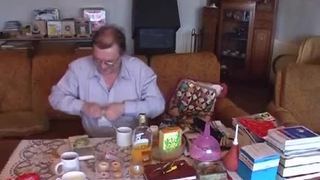 Cute teen gives old chap sexy blowjob and takes it up the ass