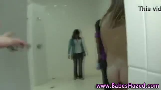 College teen lesbian showering initiation