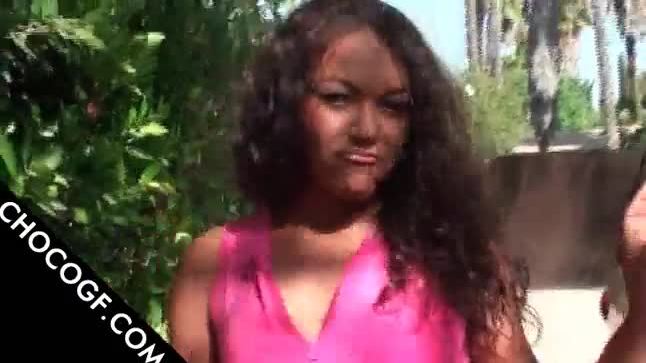 Curly choco hottie strips and flaunts sexy ass