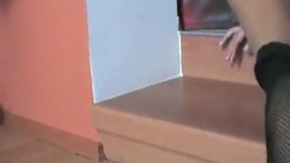 Attractive teen strips on camera and masturbates