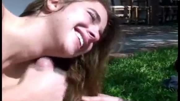Natalie deep throats rollin j in the garden