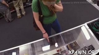Big dude pushes his large dick inside a lovely amateur