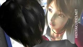 Sexy anime bitch gives oral sex