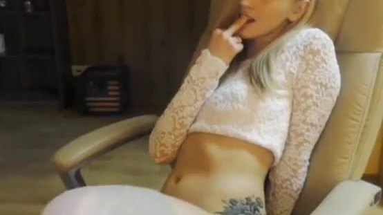 Adorable blondie teases on cam