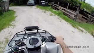 Hot ass teen bangs on quad bike outdoor